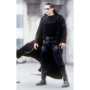 Neo, the computer-hacker hero of The Matrix, portrayed by Keanu Reeves.
