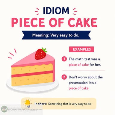 A piece of cake beside an easy checklist, suggesting that a task is simple.