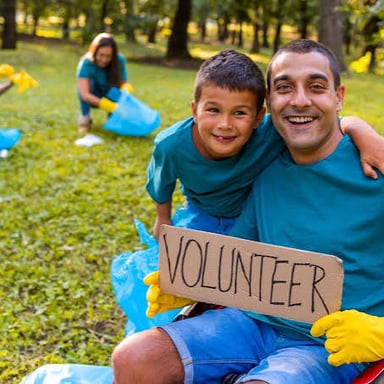 A person offering help to someone else