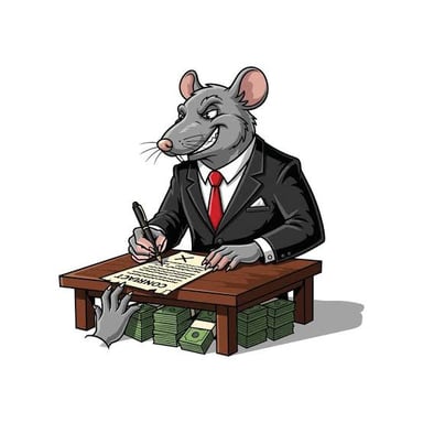 A cartoon rat representing an informer