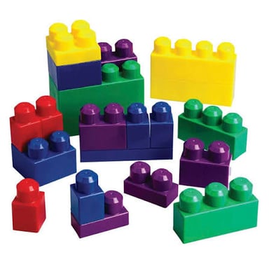 Colorful LEGO bricks assembled into a small structure.