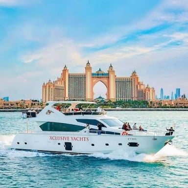Several large luxury yachts moored in a marina