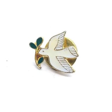A white dove is shown with an olive branch, a familiar peace symbol.