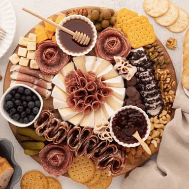 A small snack on a plate, illustrating a casual nibble or nosh.
