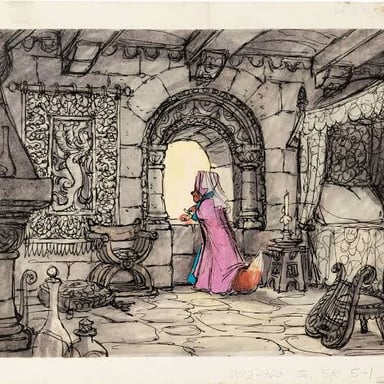 An illustration of Maid Marian, a character in Robin Hood stories.