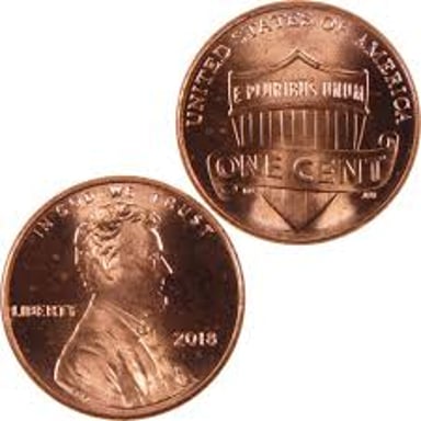 The obverse of a U.S. Lincoln penny shows Abraham Lincoln’s profile.