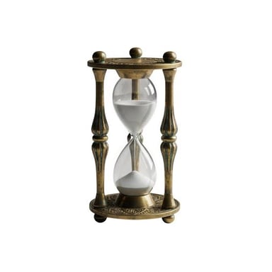 An antique hourglass representing the passage of time.