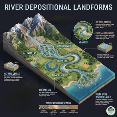 A river flowing toward the end of its visible course.