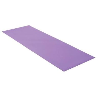 A yoga mat on the floor, ready for practice.