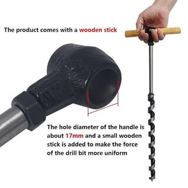 A drill bit boring into a piece of wood.