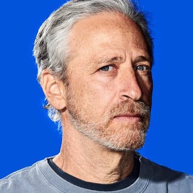 A portrait of comedian and television host Jon Stewart.