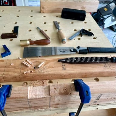 A practical tool arranged for useful work on a workbench