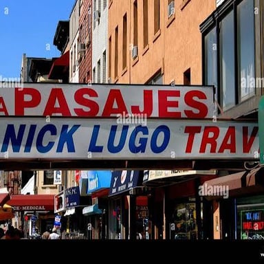 A sign or graphic displaying the Spanish name Nueva York.
