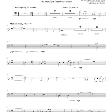 Choir sheet music showing separate Bass I and Bass II parts.