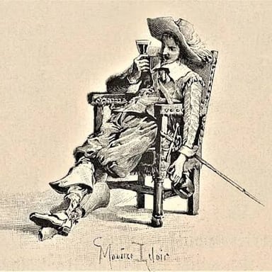 A musketeer representing Athos, one of the central characters in Alexandre Dumas’s novel.
