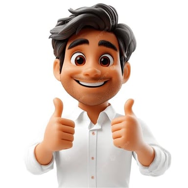 An illustration of an excited person expressing approval.