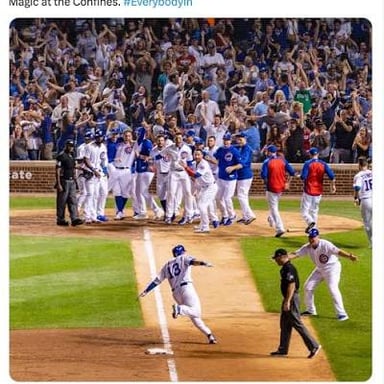 A baseball player celebrating after hitting a home run.