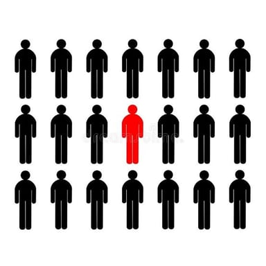 A person standing apart from a group with a reserved, distant manner.