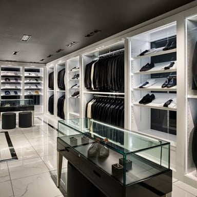 A department-store section displaying men’s clothing