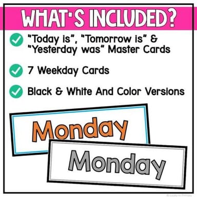 A calendar page with Monday abbreviated as Mon.