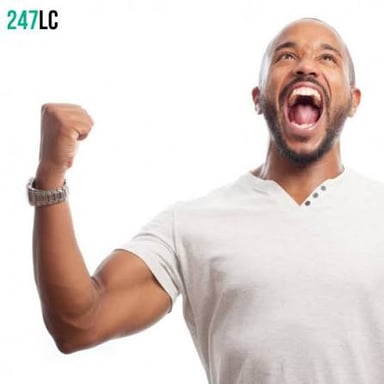 A person making a bold, confident gesture.