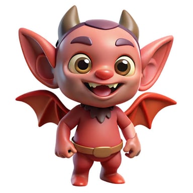 A small, fanciful imp character with a mischievous expression.