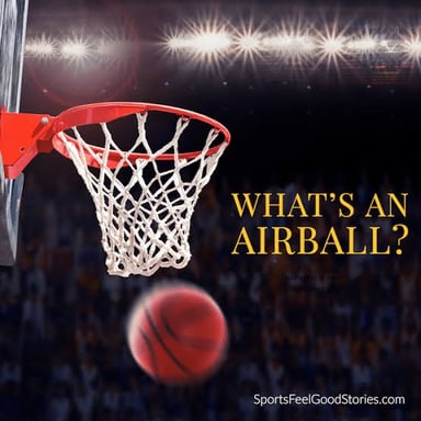 A basketball flying completely clear of the hoop