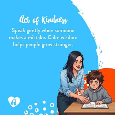 A teacher speaking with a student in a calm, corrective manner.
