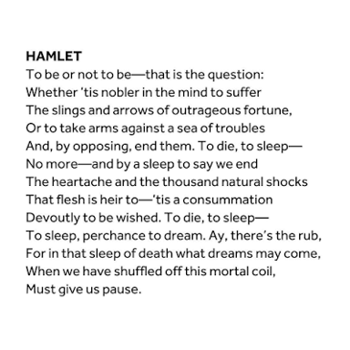 Hamlet in a theatrical scene from Shakespeare’s play, associated with his famous soliloquy.