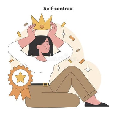 Cartoon illustration symbolizing an oversized ego