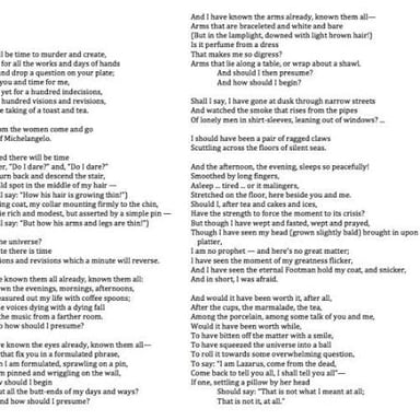 Text of Eliot’s poem containing the line about daring to eat a peach.