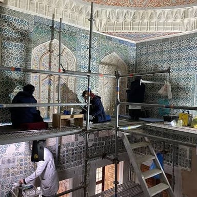 An ornate interior associated with an Ottoman palace harem.