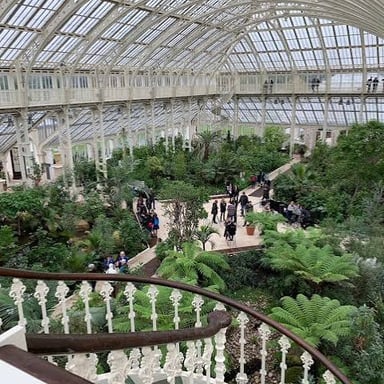 A glasshouse amid the gardens at Kew in southwest London