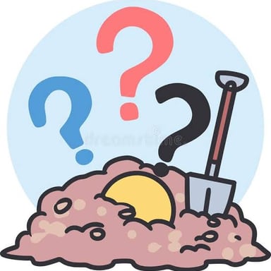 An object covered with soil, illustrating the literal sense of bury.