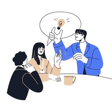 An illustration of one person misleading another in conversation.