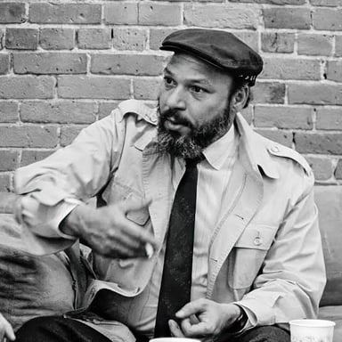 A portrait of playwright August Wilson.