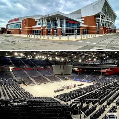 The University of Dayton campus and UD Arena in Dayton, Ohio.