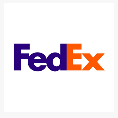 The FedEx wordmark, with an arrow visible in the white space between the E and x.