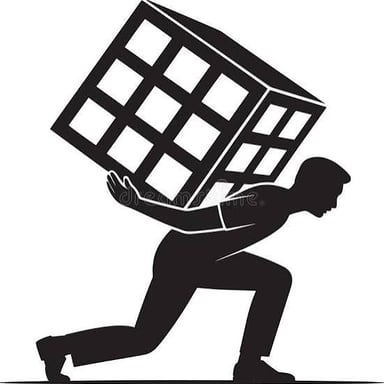 A person carrying a heavy burden