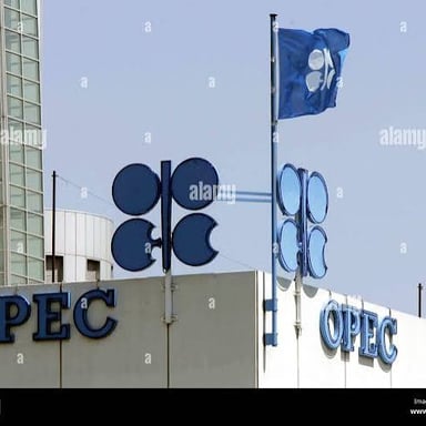 Flags outside the headquarters of OPEC, the oil-producing countries’ organization.