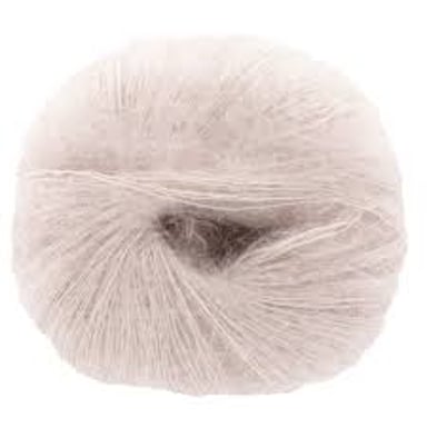 A skein of soft, silky mohair yarn.