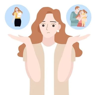 A person considering two options, illustrating a tendency or inclination.