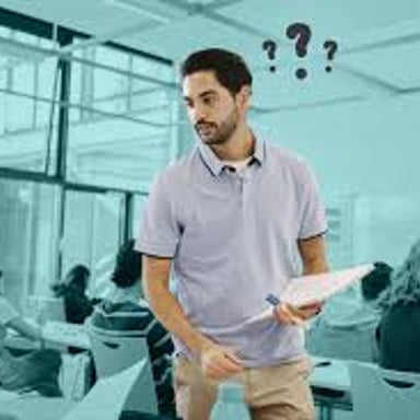 A substitute teacher leading a classroom in place of the regular teacher.
