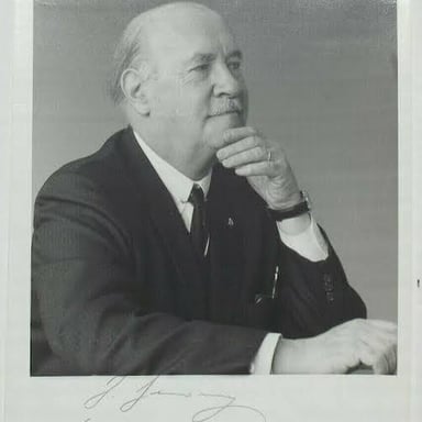 A portrait of aviation pioneer Igor Sikorsky, associated with early helicopter development.