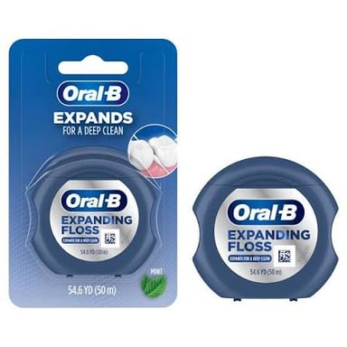 Oral-B oral-care products, including dental floss and a toothbrush.