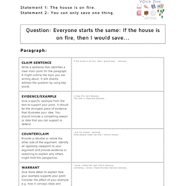 Notes and documents supporting an argument