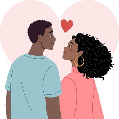 Two people sharing an affectionate moment.