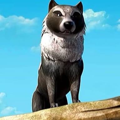 An illustration of Akela, the wolf leader from The Jungle Book.