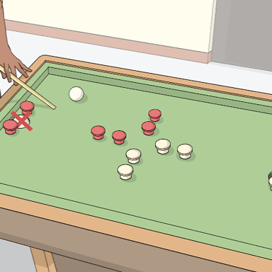 A billiard ball rebounding from the cushion of a pool table