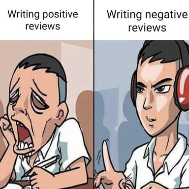 A film critic writing a negative review